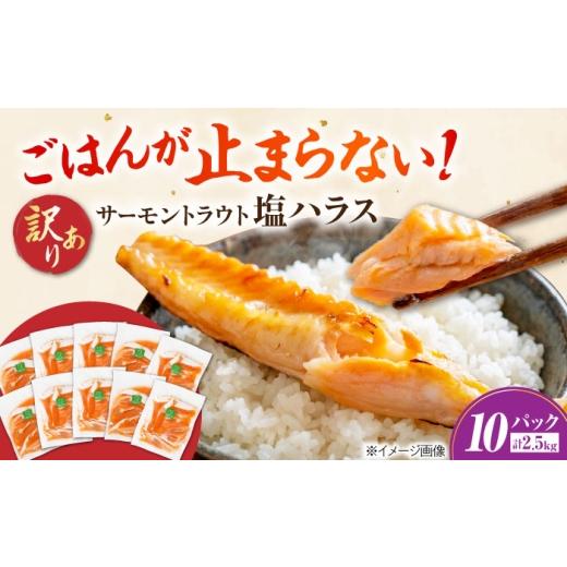 ふるさと納税 魚貝類 サーモン 滋賀県 長浜市 訳あり サーモントラウト塩ハラス250g×10パック 滋賀県長浜市/株式会社中村屋 AQAJ098 訳アリ サーモン ハラ…