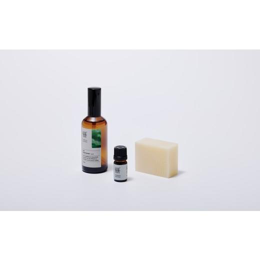 ふるさと納税 アロマ・入浴剤 アロマ用品 兵庫県 淡路市 BOX SET (maf essential oil tea tree + maf cold process soap MA + maf room spray No.01)の画像