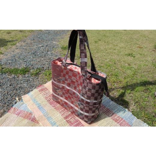 ふるさと納税 カバン トートバッグ 静岡県 藤枝市 バッグ 裂き織り 中に仕切りがある トートバッグ チョイス限定 1点もの 鞄 着物 トート バック ハンドメイ…
