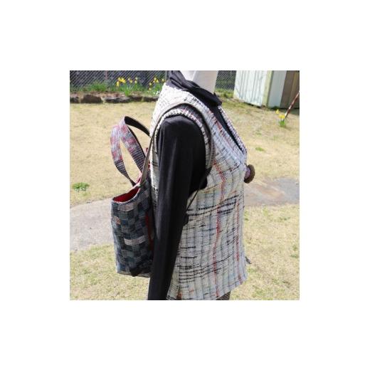 ふるさと納税 カバン リュック 静岡県 藤枝市 バッグ 裂き織り の トートバッグ 型 リュックサック チョイス限定 １点もの 鞄 着物 トート リュック ハンドメ…_5