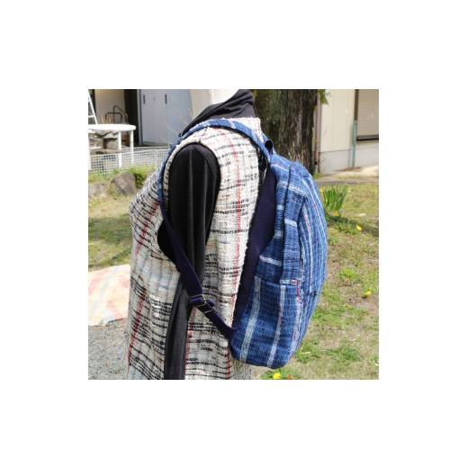 ふるさと納税 カバン リュック 静岡県 藤枝市 バッグ 藍染め の リュックサック 裂き織り チョイス限定 １点もの 鞄 着物 リュック ハンドメイド かばん カバ…_7