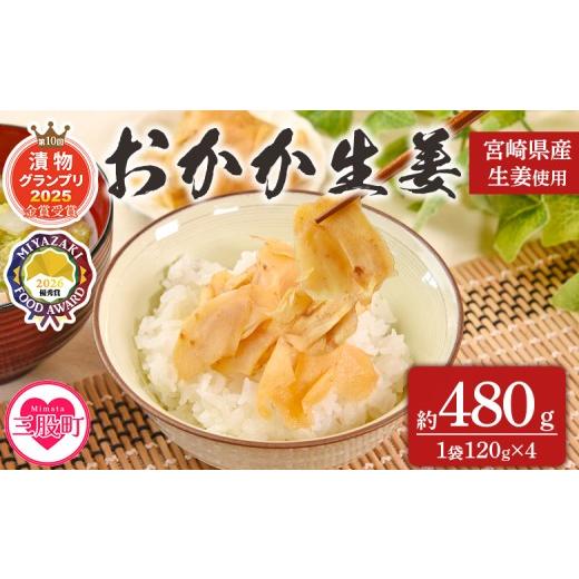 ふるさと納税 加工品等 漬物 宮崎県 三股町 おかか生姜 1袋120g(4袋計480g) 国産野菜 宮崎県産 しょうが つけもの ご飯 朝ごはんのお供 おつまみ 和食 付け合…