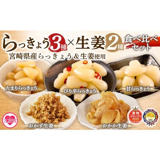 ふるさと納税 加工品等 漬物 宮崎県 三股町 純国産らっきょう3種としょうが2種詰め合わせ各2袋 計10袋 食べ比べセット 国産野菜 宮崎県産 つけもの ご飯 朝…