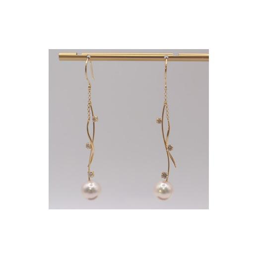 ふるさと納税 アクセサリー ピアス 三重県 伊勢市 2047 真珠科学研究所花珠鑑別書付 K18 あこや本真珠8.0mmup ダイヤモンド0.30ct ピアス