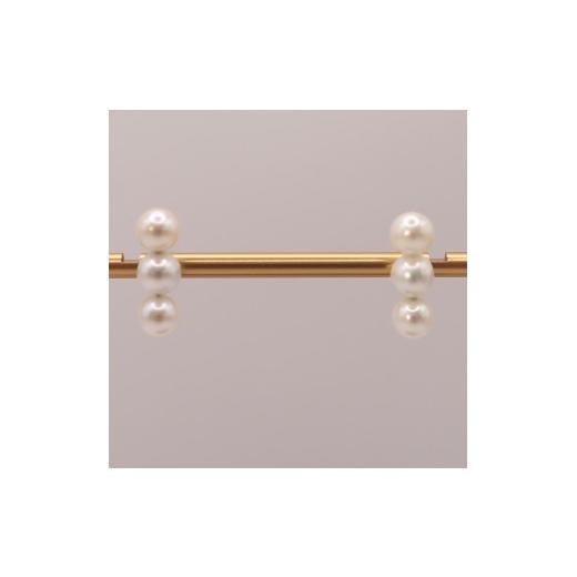 ふるさと納税 アクセサリー ピアス 三重県 伊勢市 2053 Pt900 無調色あこやベビー真珠4.5〜5.0mm 3連ピアス