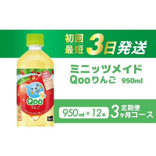 ふるさと納税 果汁飲料 りんご 広島県 三原市 3か月定期便 ミニッツメイド クー りんご PET 950ml 12本(1ケース)3回お届け 最短3日で発送 合成着色料不使…