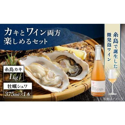 ふるさと納税 牡蠣 生牡蠣 福岡県 糸島市 糸島カキ1kg 糸島マスエワイナリ 牡蠣シュワセット 糸島市 / いとしのいとしま 微発砲ワイン 酒