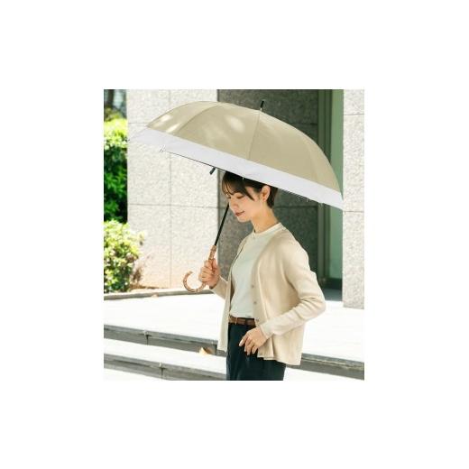 ふるさと納税 雑貨・日用品 兵庫県 芦屋市 ロサブラン 日傘 ミドル コンビ 55cm シャンパンベージュ×アイボリー | 100% 完全遮光 晴雨兼用 Rose blanc 傘 カ…