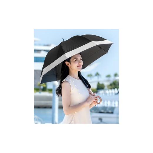 ふるさと納税 雑貨・日用品 兵庫県 芦屋市 ロサブラン 日傘 ミドル コンビ 55cm ブラック×アイボリー | 100% 完全遮光 晴雨兼用 Rose blanc 傘 カサ uvカッ…
