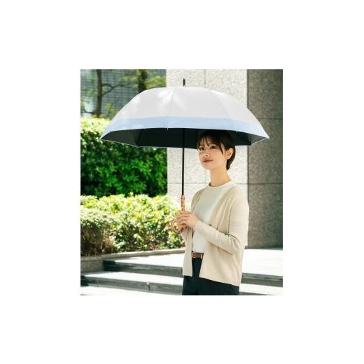 ふるさと納税 雑貨・日用品 兵庫県 芦屋市 ロサブラン 日傘 ミドル コンビ 55cm アイボリー×シエルブルー | 100% 完全遮光 晴雨兼用 Rose blanc 傘 カサ uv…