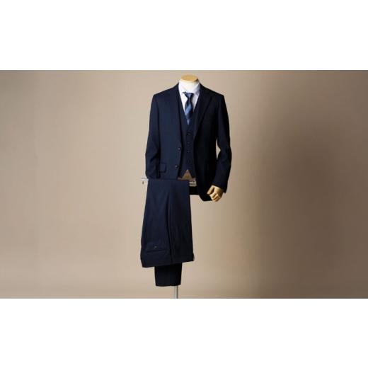 ふるさと納税 服 岐阜県 岐阜市 ficce 3ピース スーツ シャドーストライプ　 カラー：紺 サイズ：Y体7 スーツセット ビジネス フォーマルスーツ 岐阜市 ／ ワ…の画像