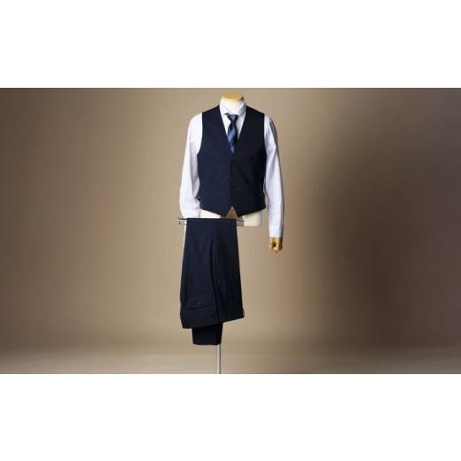 ふるさと納税 服 岐阜県 岐阜市 ficce 3ピース スーツ シャドーストライプ　 カラー：紺 サイズ：Y体7 スーツセット ビジネス フォーマルスーツ 岐阜市 ／ ワ…の画像