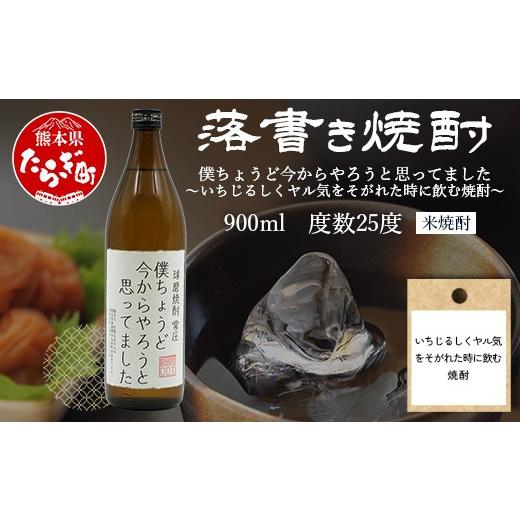 ふるさと納税 焼酎 米 熊本県 多良木町 落書き焼酎 僕ちょうど今からやろうと思ってました 900ml 25度 球磨焼酎 米焼酎 焼酎 しょうちゅう お酒 酒 米 贈り物 …