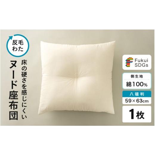 ふるさと納税 雑貨・日用品 福井県 坂井市 床の硬さを感じにくい「反毛わた」ヌード座布団(八端判59×63)(側キナリ)1枚