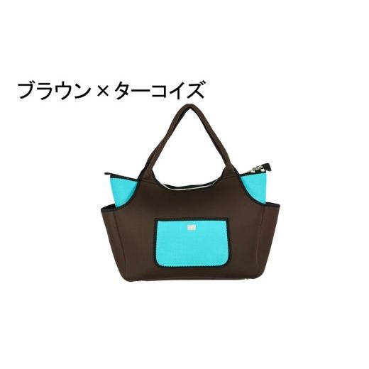 ふるさと納税 カバン トートバッグ 大分県 国東市 選べるカラー クロッツバッグ 防水素材 ボートトート/カラーブラウン×ターコイズ_2665R-24 ブラウン×タ…