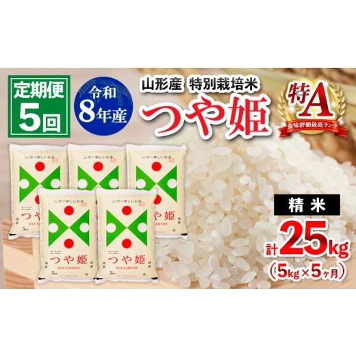 ふるさと納税 米 つや姫 山形県 山形市  定期便5回 令和8年産 山形産 特別栽培米 つや姫 5kg×5ヶ月(計25kg) FY26-029の画像