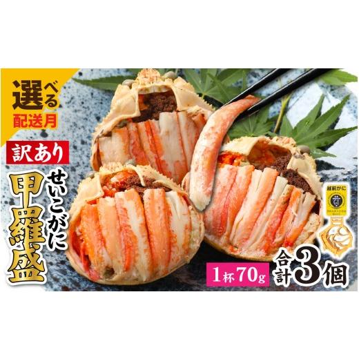 ふるさと納税 カニ ずわいガニ 福井県 福井市 6月発送 訳あり 釜茹で 蟹好き集まれ 越前産せいこがに 甲羅盛70g前後 3個セット A-096016_06 トライアル返礼…