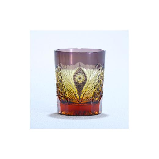 ふるさと納税 陶磁器・漆器・ガラス 宮崎県 綾町 オールドファッション ロックグラス「綾切子」(カラー:アンバー/パープル) グラスアート黒木 _A0004-041 …