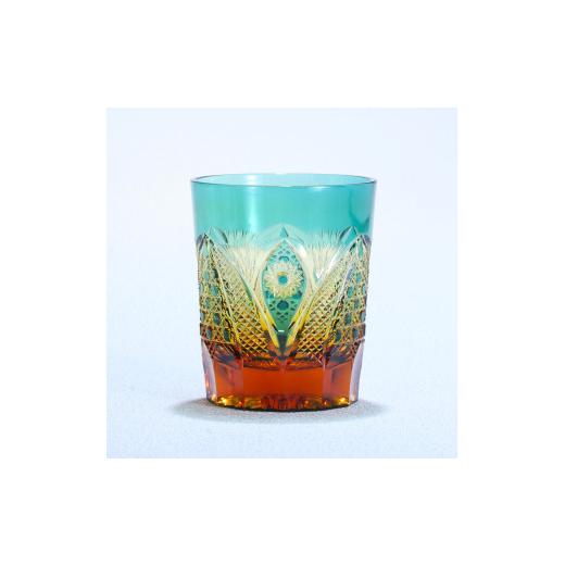 ふるさと納税 陶磁器・漆器・ガラス 宮崎県 綾町 オールドファッション ロックグラス「綾切子」(カラー:アンバー/グリーン) グラスアート黒木 _A0004-043 …