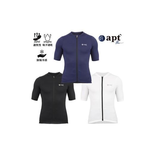 ふるさと納税 自転車 奈良県 奈良市 apt' PRO サイクルジャージ L ネイビー 半袖 メンズ 接触冷感 吸汗速乾 高弾性ストレッチ 3バックポケット+ファスナ…