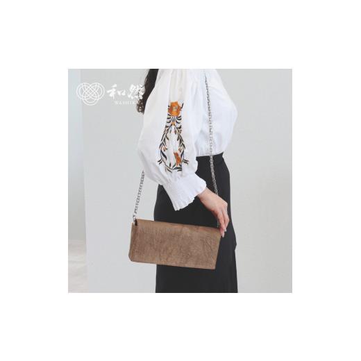 ふるさと納税 カバン 手提げ 岐阜県 大垣市 和然WASHIKA Miyabi − 雅 − Clutch &amp; Shoulder 2way Bag カラー:レッドブラウン レッドブラウン