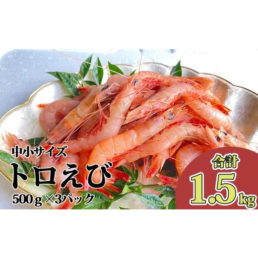 ふるさと納税 エビ 静岡県 沼津市 トロ えび 中 小 サイズ 1.5kg 冷凍 海老 500g 3パック お刺身 駿河湾 エビチリ エビ餃子 海鮮 沼津 静岡 1.5kg