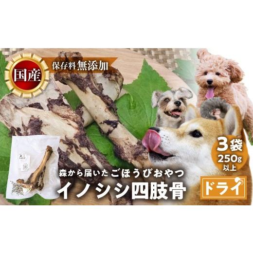 ふるさと納税 肉 愛知県 田原市 ごちそうペットフード イノシシ四肢骨 3袋 ドライ 3袋(250g以上) ジビエ ボーン 骨 ペット 犬 愛犬 ワンちゃん わんちゃん …