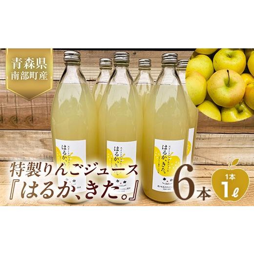 ふるさと納税 果汁飲料 りんご 青森県 南部町 「はるか、きた。」りんごジュース 1L×6本セット 佐々木あきおはるこ農園 フルーツ王国 完熟 アップルジュース …