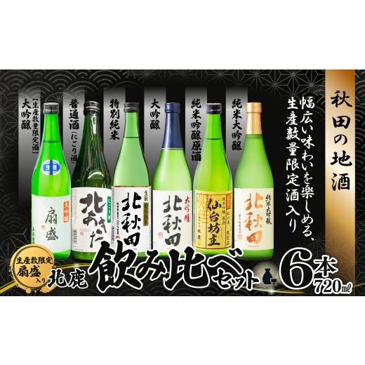 ふるさと納税 日本酒 大吟醸酒 秋田県 大館市 北鹿 生産本数限定酒入り北鹿飲み比べ6本セット(北あきた にごり酒、扇盛入り) 195P4001 / 東北 秋田 大…