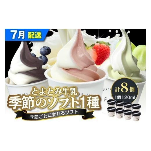 ふるさと納税 菓子 アイス 北海道 豊富町 2026年7月発送 とよとみ牛乳ソフトクリーム 季節のミックス1種類 120ml×8個 2026年7月配送 季節のミックス1種類 12…