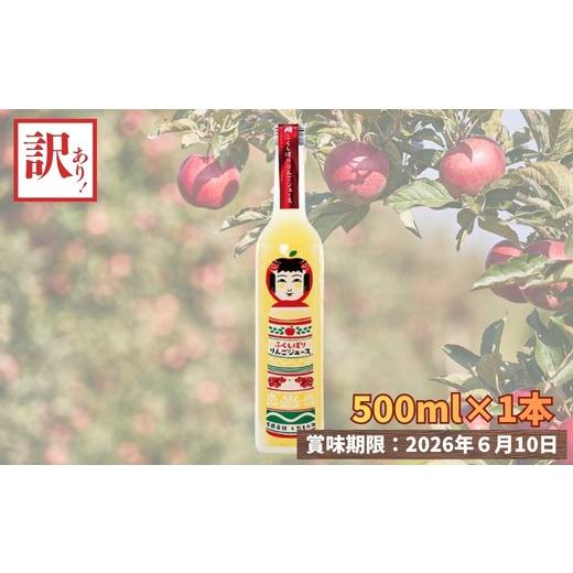 ふるさと納税 果汁飲料 りんご 福島県 福島市 No.3329 数量限定 訳あり ふくしぼりジュース(りんご)500ml×1本 果汁100% 1本