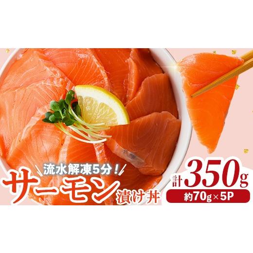 ふるさと納税 魚貝類 サーモン 宮崎県 門川町 サーモン 漬け丼 (計350g) 簡単 便利 小分け 鮮度抜群 冷凍 個包装 お取り寄せ 海鮮丼 時短 UZ-17 請関水産