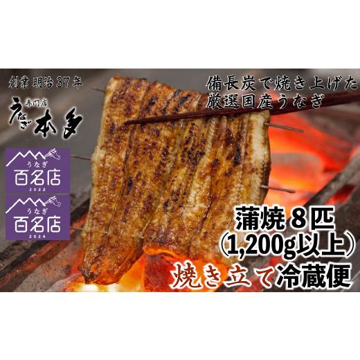 ふるさと納税 うなぎ 長野県 飯山市 冷蔵 国産 鰻 蒲焼[8尾] 1,200g以上 タレ・うなぎのミニおつまみ付 〜明治37年創業「本多」〜 | 国産 ウナギ 蒲焼 炭火…