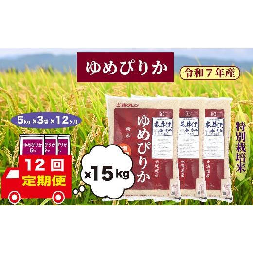 ふるさと納税 米 ゆめぴりか 北海道 奈井江町 定期便12回 北海道奈井江町 特別栽培米 ゆめぴりか 15kg