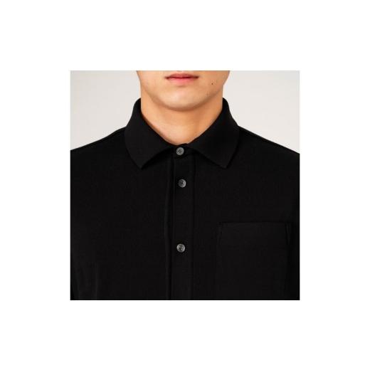 ふるさと納税 服 男 大阪府 泉大津市  L×ブラック オールユアーズ もっと着た着て 泉大津シャツ | 軽量 ノーアイロン ストレッチ 速乾 形態安定 長袖 軽い イ…の画像