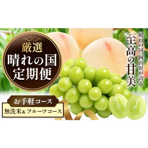 ふるさと納税 無洗米 岡山県 矢掛町 晴れの国からお届け 晴れの国 定期便 お手軽コース 無洗米&フルーツコース シャインマスカット 桃 米 フルーツ ふるさと…
