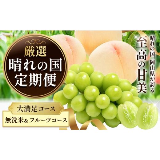 ふるさと納税 無洗米 岡山県 矢掛町 晴れの国からお届け 晴れの国 定期便 大満足コース 無洗米&フルーツコース シャインマスカット 桃 米 フルーツ ふるさと…