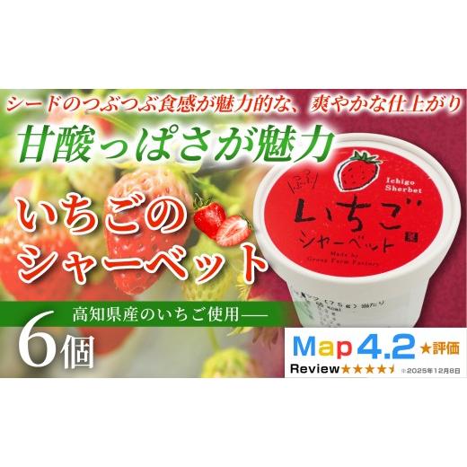 ふるさと納税 菓子 アイス 高知県 安芸市 いちご シャーベット 100ml×6個 アイスクリーム シャーベットアイス 人気 完熟 苺 イチゴ いちごアイス 果物 フルー…