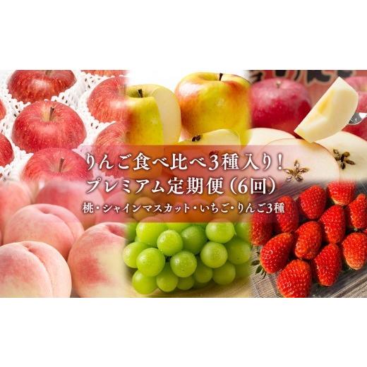 ふるさと納税 果物の詰合せ 青森県 平川市 りんご食べ比べ3種入り プレミアム定期便6回(桃・シャインマスカット・りんご3種) hi-