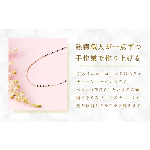 ふるさと納税 アクセサリー ネックレス 山梨県 中央市 K18 ペタルチェーンネックレス ペタルチェーン アクセサリー ジュエリー ネックレス デザイン 冠婚葬祭 …の画像