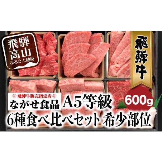 ふるさと納税 牛肉 岐阜県 高山市 飛騨牛 焼肉 6種食べ比べ セット 600g(100g×6) 希少部位 A5 5等級 盛り合わせ 黒毛和牛 和牛 個包装 飛騨高山 ながせ食品 …