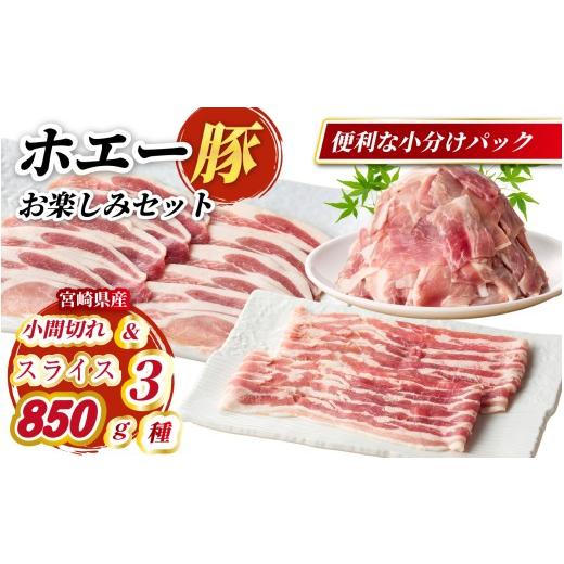 ふるさと納税 豚肉 セット 宮崎県 小林市 部位食べ比べ ひなた宮崎ホエー豚スライスと小間切れの大満足お楽しみセット A 850g(国産 豚肉 小分け 豚バラ 豚ロ…
