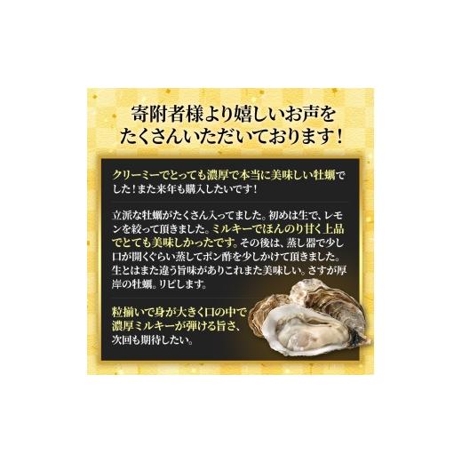 ふるさと納税 牡蠣 生牡蠣 北海道 厚岸町 厚岸産 ブランド 殻付カキ マルえもん 生食用 サイズ食べ比べ 24個 (3L・M各12個) 魚貝類 生牡蠣 かき 牡蠣 カキ 生…_3