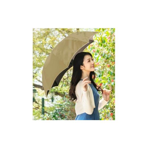 ふるさと納税 雑貨・日用品 兵庫県 芦屋市 ロサブラン 日傘 ミドル プレーン 55cm ココア(ベージュ) | 100% 完全遮光 晴雨兼用 Rose blanc 傘 カサ uvカット …