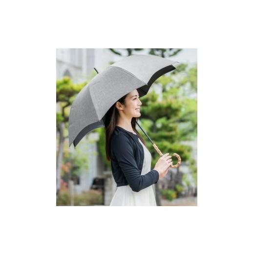 ふるさと納税 雑貨・日用品 兵庫県 芦屋市 ロサブラン 日傘 ミドル プレーン ダンガリー 55cm ダンガリーグレー | 100% 完全遮光 晴雨兼用 Rose blanc 傘 カ…