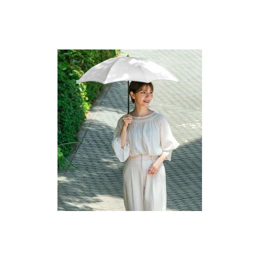 ふるさと納税 雑貨・日用品 兵庫県 芦屋市 ロサブラン 日傘 3段折り プレーン 50cm アイボリー(シルバー) | 100% 完全遮光 晴雨兼用 Rose blanc 傘 カサ uvカ…