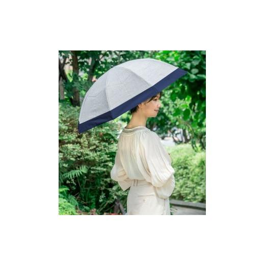 ふるさと納税 雑貨・日用品 兵庫県 芦屋市 ロサブラン 日傘 2段折り コンビ ダンガリー 50cm ダンガリーグレー×ネイビー | 100% 完全遮光 晴雨兼用 Rose bla…