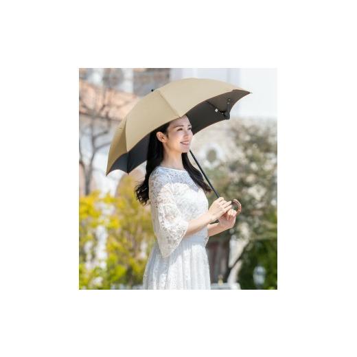 ふるさと納税 雑貨・日用品 兵庫県 芦屋市 ロサブラン 日傘 2段折り プレーン 曲がり竹手元 50cm シャンパンベージュ(ステッチ) | 100% 完全遮光 晴雨兼用 Ro…
