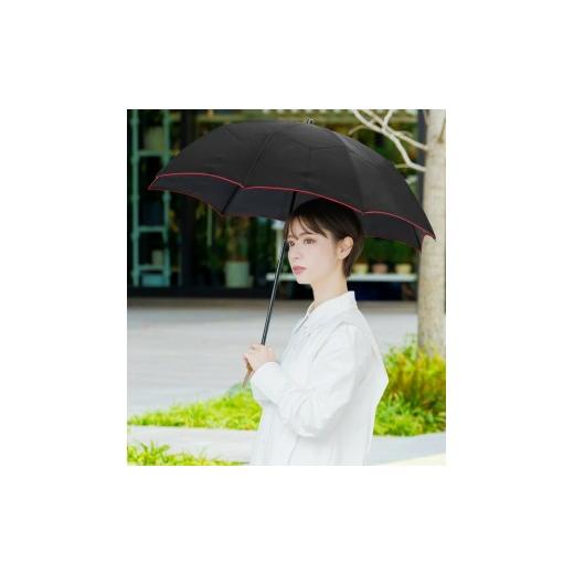 ふるさと納税 雑貨・日用品 兵庫県 芦屋市 ロサブラン 日傘 2段折り プレーン シャンブレー 50cm シャンブレーブラック(レッド) | 100% 完全遮光 晴雨兼用 Ro…