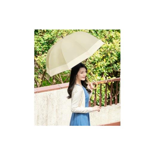 ふるさと納税 雑貨・日用品 兵庫県 芦屋市 ロサブラン 日傘 ラージ コンビ 60cm シャンパンベージュ×ベージュ | 100% 完全遮光 晴雨兼用 Rose blanc 傘 カサ…